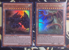Yugioh Obelisk The Tormentor + Slifer The Sky Dragon MVP1 Holo / Promo God Cards picture
