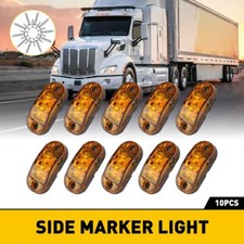 10* Amber 2-LED Oval Side Marker Lights Truck Trailer Clearance Light Waterproof picture