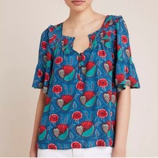 HTF Anthropologie Maeve Letitia Smocked Blouse picture