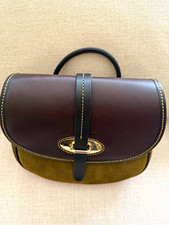 Dooney & Bourke Brown/Green Solid Satchel Top Handle Buckle Closure Gold HW picture