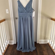 Bill Levkoff NEW Slate Blue Long Formal Dress Sz 24 Mother Bride Groom NWT D6 picture
