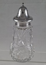 Sterling Silver & Glass Muffineer - Sugar Shaker - London - Henry Perkins & Sons picture