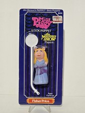 VTG 1979 Fisher Price Miss Piggy Stick Puppet Muppet Show Players New On Card picture