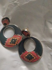 Vintgage Southwestern Enamel  Earrings picture