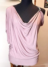 VTG Bailey 44 Asymmetrical Sleeve Draped Style Dusty Rose Slouch Collar NEW NWT picture