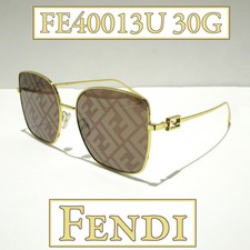 Fendi Baguette FE40013U 30G Sunglasses Women's Endura Gold Brown Monogram Lenses picture