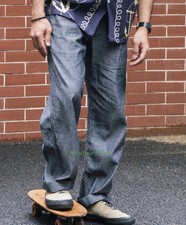 Non Stock 1930s Denim Double-Pleated Chambray Pants 6.5 Oz 100% Cotton Trouser picture