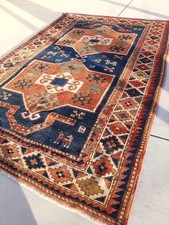 Antique Handmade 4'x6' Carpet Kazak 