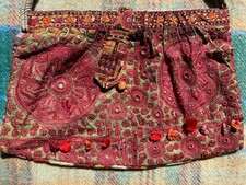 Vintage Banjara Embroidered Masala Purse Handmade Antique Tribal Mirror Bag Boho picture