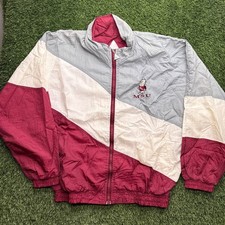 Vintage Mississippi State Bulldogs Windbreaker Jacket L Red Oak Sportswear Gray picture