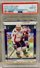 JERSEY NUMBER MATCH 2025-26 O-Pee-Chee Premier Alex Ovechkin 8/75 PSA 10 POP 1 picture