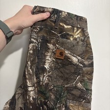 NOS Carhartt B235 Realtree Xtra Camo Carpenter Mens 32x32 Duck Canvas Pants USA picture