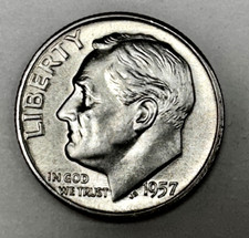 1957 Silver Roosevelt Dime Choice/Gem Uncirculated from original roll picture