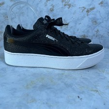 Puma Vikky Platform Glitz Women's Size 8.5 Shoes Black White Comfort Sneakers picture