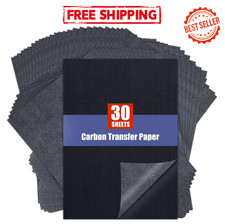 30 Pack Black Carbon Transfer Paper 8.3 x 11.8 Inch Tracing Sheets picture