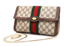 GUCCI VINTAGE Ophidia Shoulder Bag Web Stripe Brown Classic Medium Authentic picture