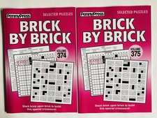 Lot of 2 BRICK BY BRICK Penny Press Selected Puzzles DELL Variety crosswords picture