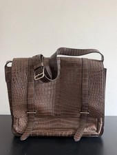 Authentic Hermes Shiny Porosus Crocodile Steve Messenger Bag (38) Mid 2000s picture