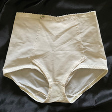 Vtg. OLGA Pantie Style Girdle White Double Front Panel Nylon Spandex ShapeWear S picture