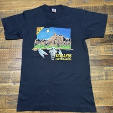 Vtg 1991 Badlands South Dakota Lightning Southwestern Biker Shirt Men’s Sz M picture