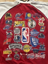 Vintage 2001 - 2003 NBA Officially Licensed Full Zip Jacket Red Team Logos Y2K picture