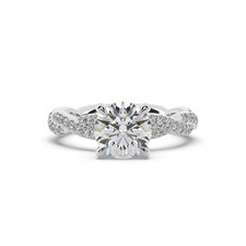 IGI Certified Lab Grown Diamond Engagement Ring 2.42 Ct Round Cut 14k White Gold picture