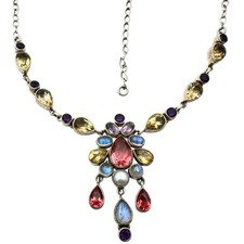 Nicky Butler Necklace Multi Gemstone Multicolor Sterling Silver 16 to 18 Inch picture