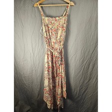 City Chic Floral Smocked Midi Dress Womens Small 16 Orange Pink Ditsy Print New picture