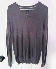 JF J. Ferrar Men's V-Neck Pullover Knit Sweater Gray M Cotton Modal Solid picture
