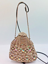 L'ETOILE BY PAM Austria AB & Clear Crystal Studded Evening Bag Vtg. 50's RARE picture