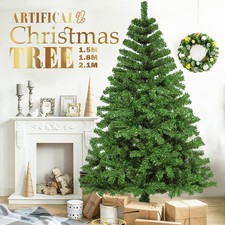 Green Spruce Realistic 4/5/6/7FT Artificial Christmas Tree with Lights & Stand picture
