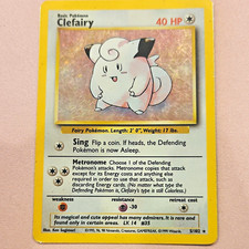Pokemon TCG Clefairy 5/102 Base Set Unlimited Rare Regular EN 1999 picture