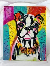 NEW Colorful Abstract Pop Art Boxer Dog Lover Wall Art Painting 11x14 picture