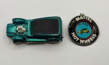 Vintage Hot Wheels Redline The Demon Aqua Spectraflame w/ Button 1970 Black Roof picture