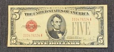 1928-F $5 Red Seal Legal Tender United States Note - Crisp picture