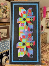 Vintage Vasarely Geometric Needlepoint Op Art 1972 Olympics Just Framed picture