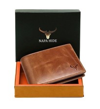 NAPA HIDE Leather Bifold Wallet For Men RFID Blocking Stylist Wallet GIFT UNISEX picture