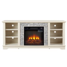 White 58 in Fireplace TV Stand w/18