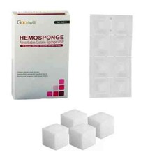 DENTAL HEMOSPONGE ABSORBABLE GELATIN STERILE SPONGE 32pcs PACK SIZE #10x10x10mm picture