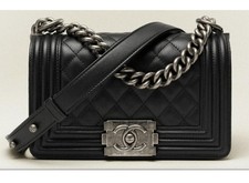 Chanel Small Boy Flap Bag Black Quilted Lambskin picture