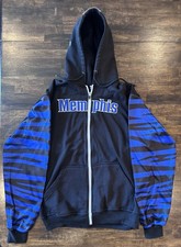 XL Memphis Tigers Jacket Mens Blue Black NCAA Full Zip Up Hoodie Twin Vision picture
