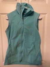 Columbia Women's M Fleece Vest Light Blue Full Zip Benton Springs Size Medium GU picture