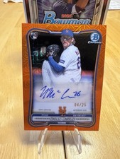 2026 Bowman Chrome Mojo Orange Auto 04/25 Nolan McLean . NY Mets. picture