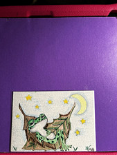 Aceo Artcard Original sleeping among the leaves from picture