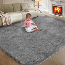 5X8 Ultra Soft Rug for Living Room, 5X8 Fluffy Shag Area Rug for Bedroom, Modern picture