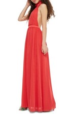 Topshop 154038 Women's Taylor Halter Maxi Dress Sleeveless Red Sz. 6 US picture