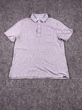 Faherty Polo Shirt Mens Medium Purple Blue Heather Short Sleeve Pocket Casual picture
