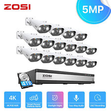 ZOSI 16CH 5MP Home POE Security Camera System Two-Way Audio Color Night Vision picture