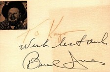 BURL IVES Autograph Signed 2.75X4.5 Card w/ COA Rudolph The Red Nosed Reindeer picture