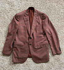 ISAIA Men's Brown/Blue Plaid Sport Coat - 42 - Exc++ picture